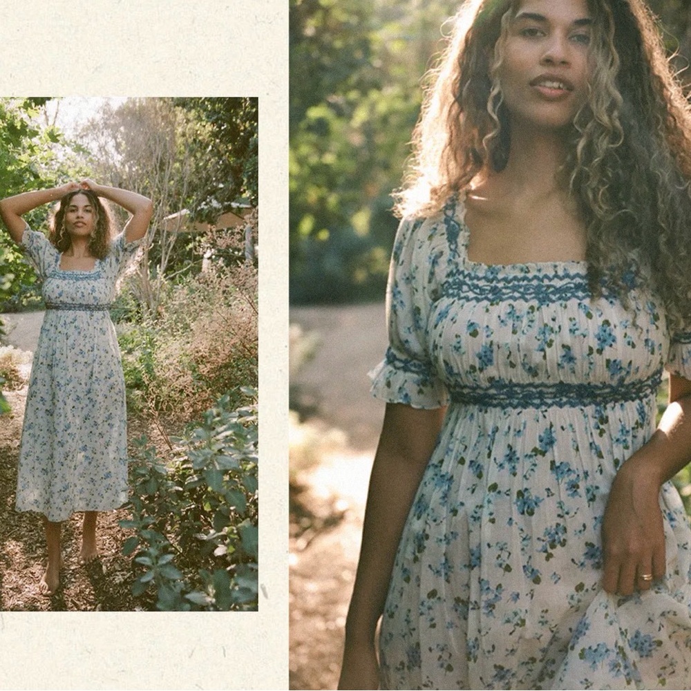 Doen Eclipse Dress in Blue Primrose Floral - Picture 9 of 9